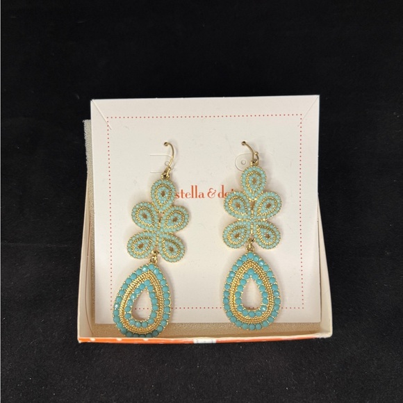 Stella & Dot Turquoise Capri Chandelier Earrings NWT - Picture 1 of 2
